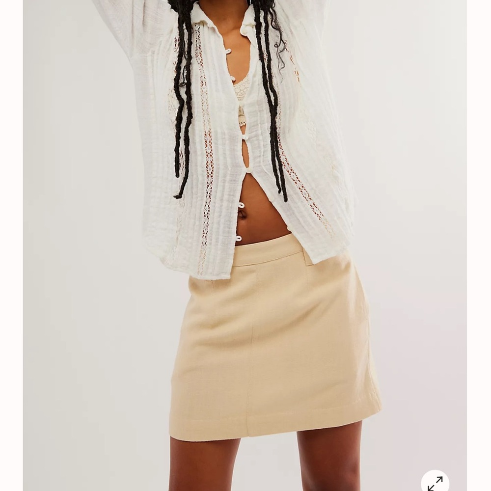 Free People Can’t Blame Me Linen Mini Skirt